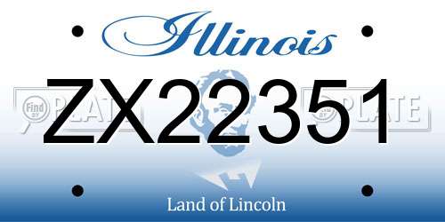 ZX22351 Illinois License Plate