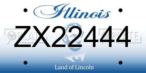 ZX22444 Illinois License Plate