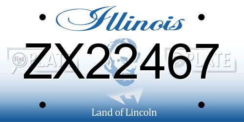 ZX22467 Illinois License Plate