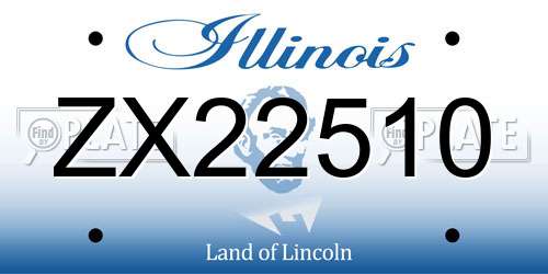 ZX22510 Illinois License Plate