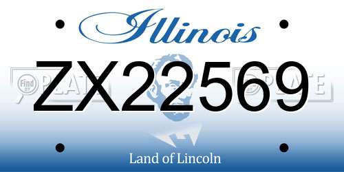 ZX22569 Illinois License Plate