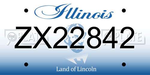 ZX22842 Illinois License Plate
