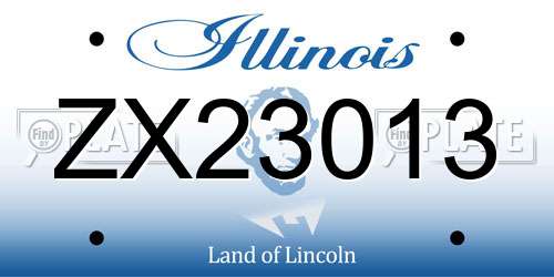 ZX23013 Illinois License Plate