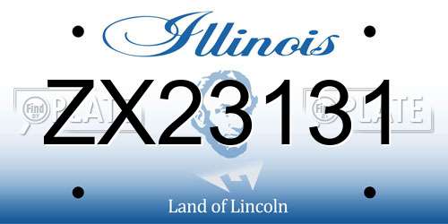 ZX23131 Illinois License Plate