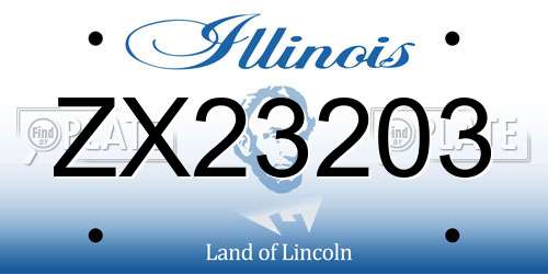 ZX23203 Illinois License Plate
