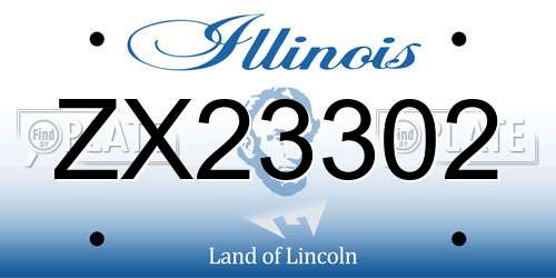 ZX23302 Illinois License Plate