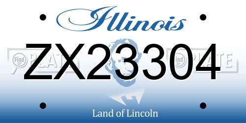 ZX23304 Illinois License Plate