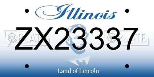 ZX23337 Illinois License Plate