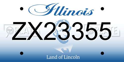 ZX23355 Illinois License Plate