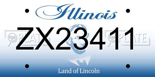 ZX23411 Illinois License Plate