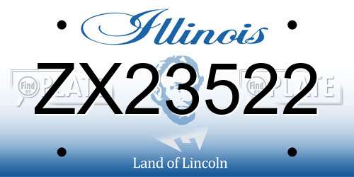 ZX23522 Illinois License Plate