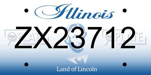 ZX23712 Illinois License Plate