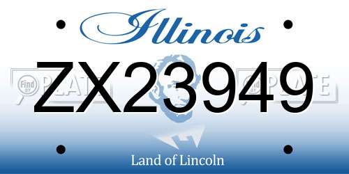 ZX23949 Illinois License Plate