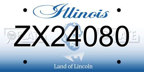 ZX24080 Illinois License Plate
