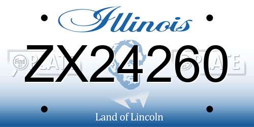 ZX24260 Illinois License Plate