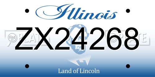 ZX24268 Illinois License Plate