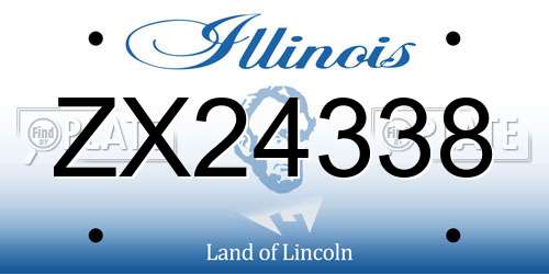 ZX24338 Illinois License Plate