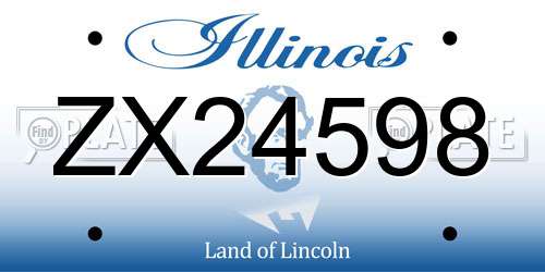 ZX24598 Illinois License Plate