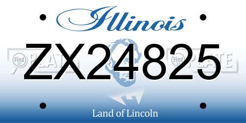 ZX24825 Illinois License Plate