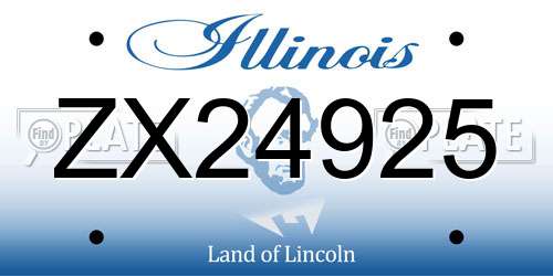 ZX24925 Illinois License Plate
