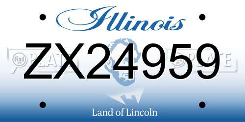 ZX24959 Illinois License Plate