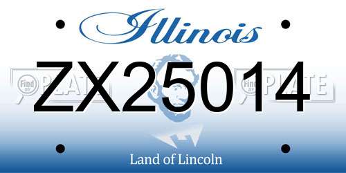 ZX25014 Illinois License Plate