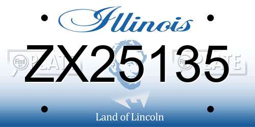 ZX25135 Illinois License Plate