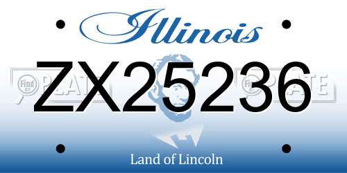 ZX25236 Illinois License Plate