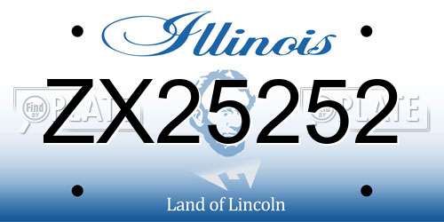 ZX25252 Illinois License Plate