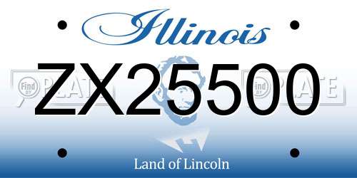 ZX25500 Illinois License Plate