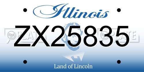 ZX25835 Illinois License Plate