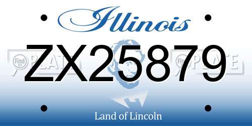 ZX25879 Illinois License Plate
