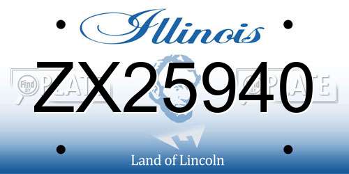 ZX25940 Illinois License Plate