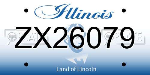 ZX26079 Illinois License Plate