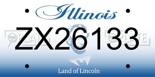 ZX26133 Illinois License Plate