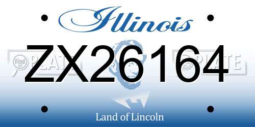 ZX26164 Illinois License Plate