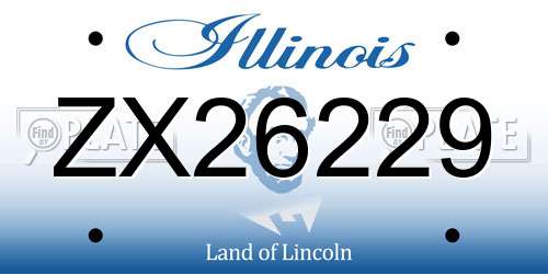 ZX26229 Illinois License Plate