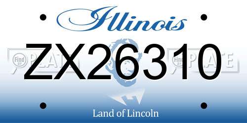ZX26310 Illinois License Plate