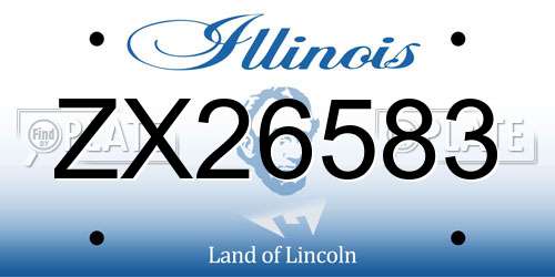 ZX26583 Illinois License Plate