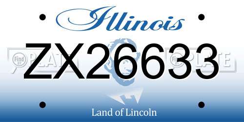 ZX26633 Illinois License Plate