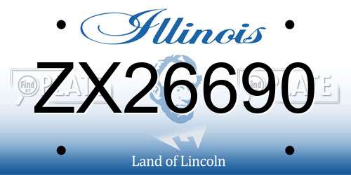 ZX26690 Illinois License Plate
