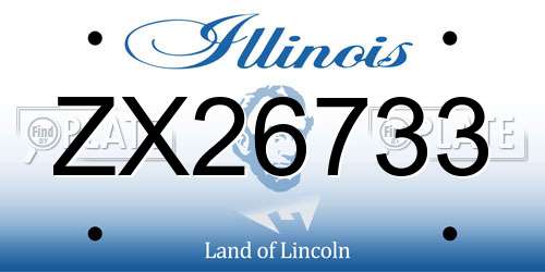 ZX26733 Illinois License Plate