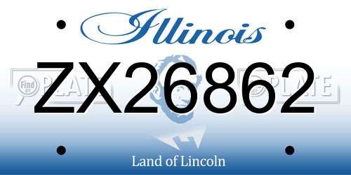 ZX26862 Illinois License Plate