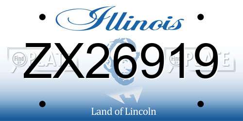 ZX26919 Illinois License Plate