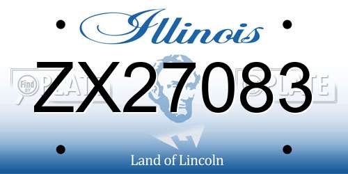 ZX27083 Illinois License Plate