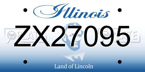 ZX27095 Illinois License Plate