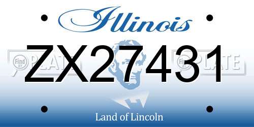 ZX27431 Illinois License Plate