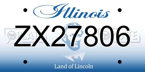 ZX27806 Illinois License Plate