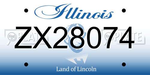 ZX28074 Illinois License Plate