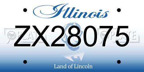 ZX28075 Illinois License Plate